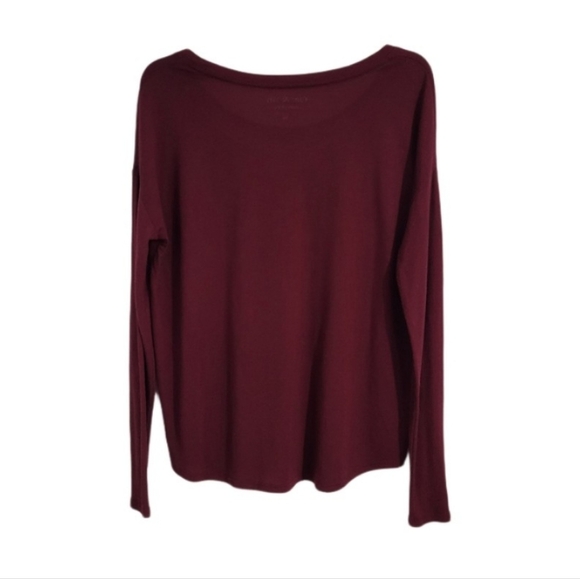 Om & Ah London   Women's M   Long Sleeve    Graphic   T-Shirt   Burgundy - Picture 2 of 5